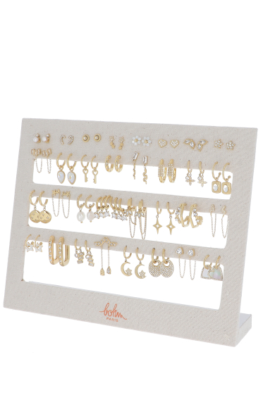 Wholesaler Bohm - Kit of 32 stainless steel buckles - white gold - FREE DISPLAY