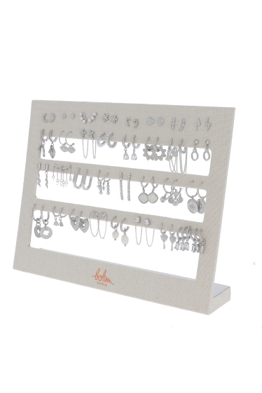 Wholesaler Bohm - Kit of 32 stainless steel buckles - rhodium - FREE DISPLAY