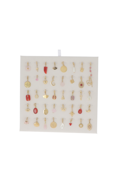 Grossiste Bohm - Kit de 40 charms en acier inoxydable - doré rose - présentoir offert