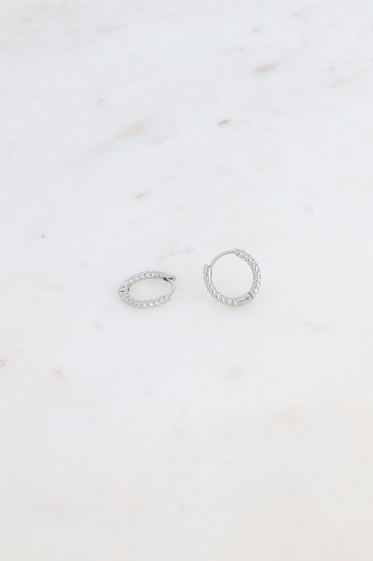 Grossiste Bohm - Mini créoles - anneau torsadé 13mm