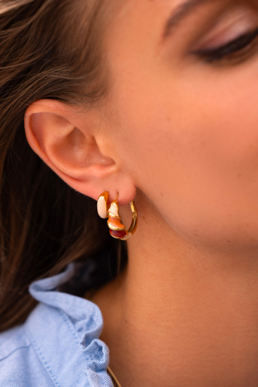 Wholesaler Bohm - Dania mini hoop earrings - enamel