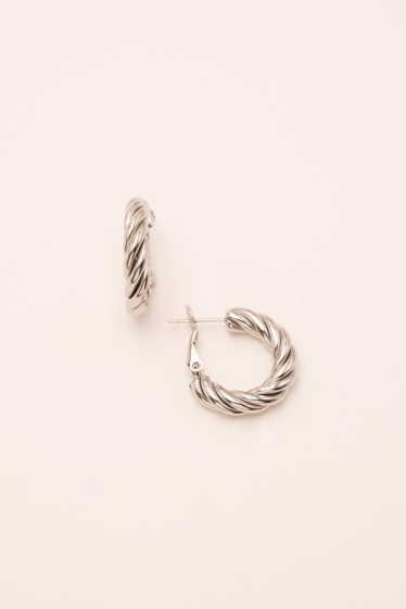 Wholesaler Bohm - Small Abby hoop earrings - twisted 2 cm