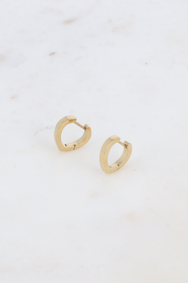 Grossiste Bohm - Petites créoles - anneau en forme de coeur
