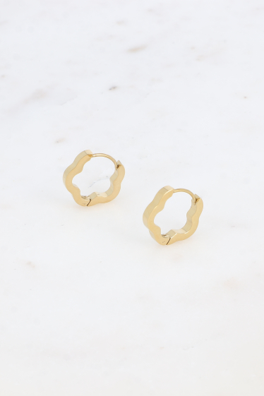 Grossiste Bohm - Petites créoles - anneau en forme de fleur
