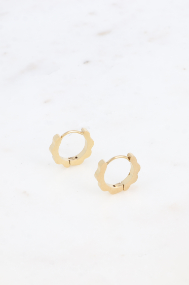 Wholesaler Bohm - Small hoop earrings - flower ring