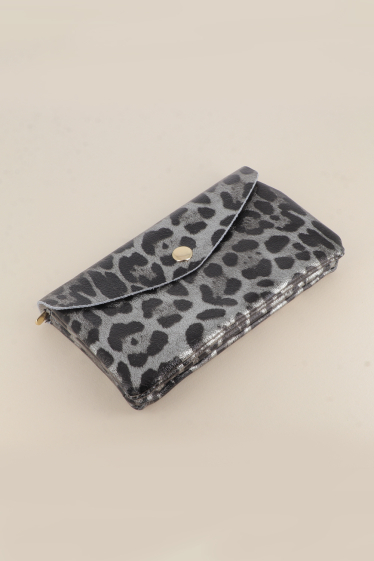Wholesaler Bohm - Barcelona clutch - leopard, genuine cowhide leather made in Italy