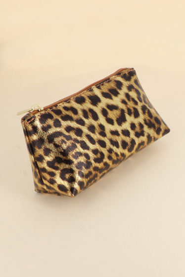 Großhändler Bohm - Federmäppchen Belize – Leopard, echtes Rindsleder, hergestellt in Italien