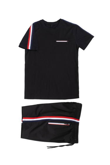 Großhändler Boomkids - T-Shirt + Shorts-Set mit aufgedruckten Mustern