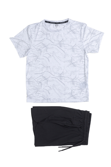 Großhändler Boomkids - Sportshorts-T-Shirt-Set mit Muster