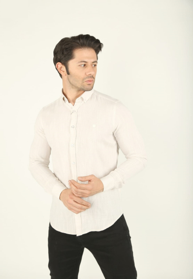 Großhändler BRANGO - Slim-Fit-Herrenhemd für Herren mit klassischem Kragen