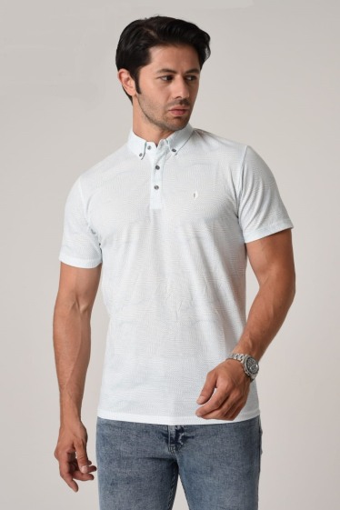 Großhändler BRANGO - Einfarbiges Slim-Fit-Poloshirt für Herren