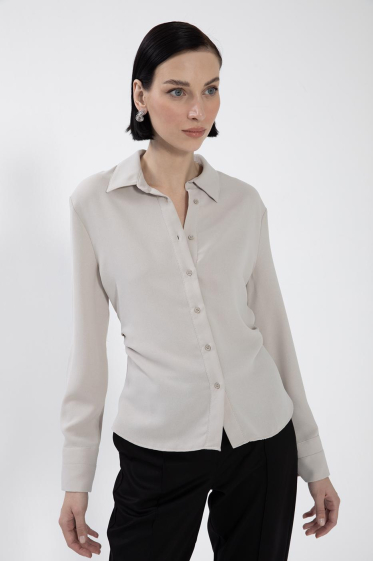 Wholesaler BSL - Crepe Shirt with Side Ruffle Detail - BSL