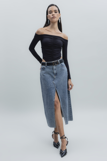 Wholesaler BSL - Slit Denim Skirt