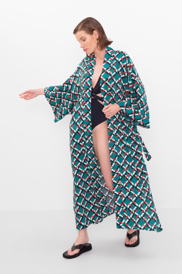 Grossiste BSL - Kimono maxi à motifs - BSL