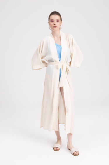 Wholesaler BSL - Belted Maxi Kimono - BSL