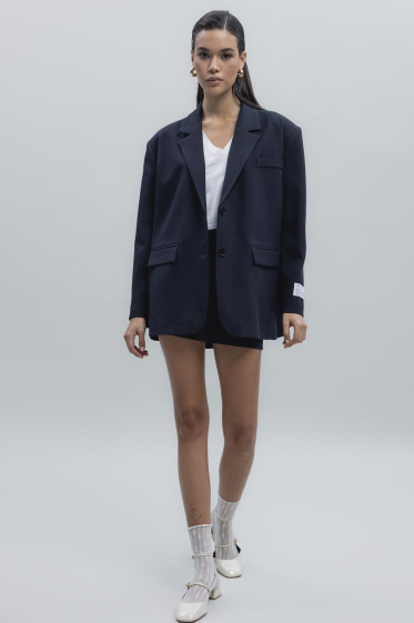 Wholesaler BSL - Low-Shoulder Blazer and Normal Waist Mini Skirt - BSL