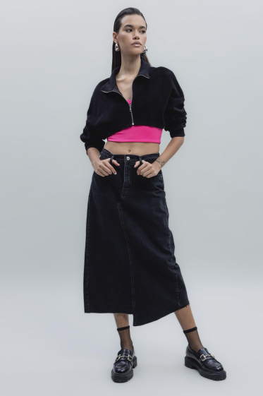 Wholesaler BSL - Low Waist Midi Denim Skirt