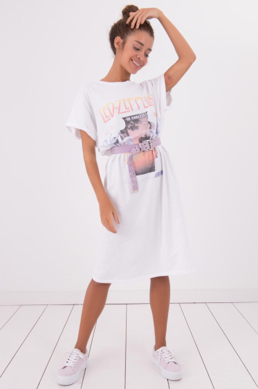 Wholesaler BSL - Printed Maxi Dress with Deep Slit for Elegant Women - BSL
