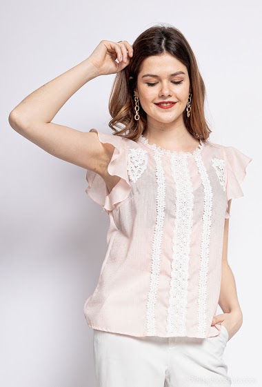 Wholesaler By Clara - Blouse with ruffles and lace