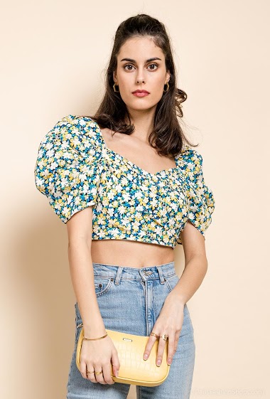 Wholesaler By Clara - Crop blouse Flower print blouse