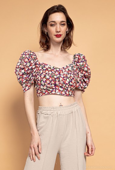 Großhändler By Clara - Floral crop blouse