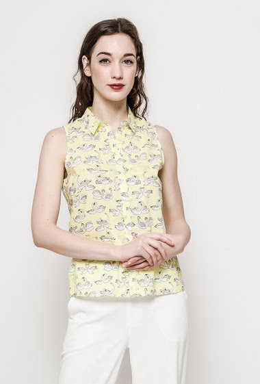 Wholesaler By Clara - Sleeveless shirt with printed swans