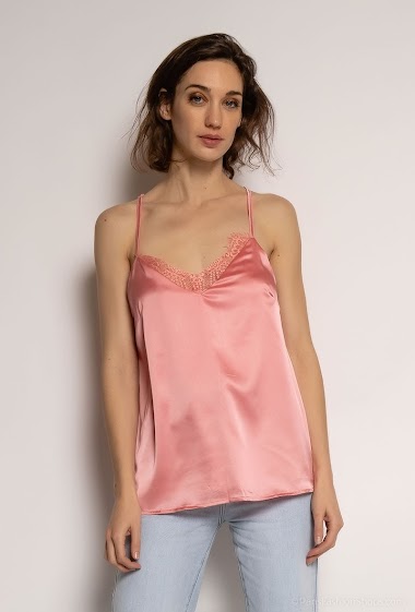 Wholesaler By Clara - Silky tank top with lace