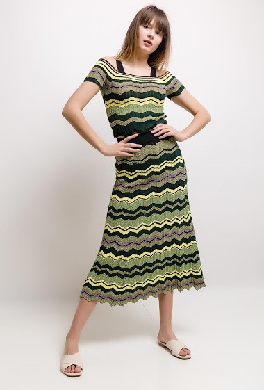 Wholesaler By Clara - Zig zag knit skirt