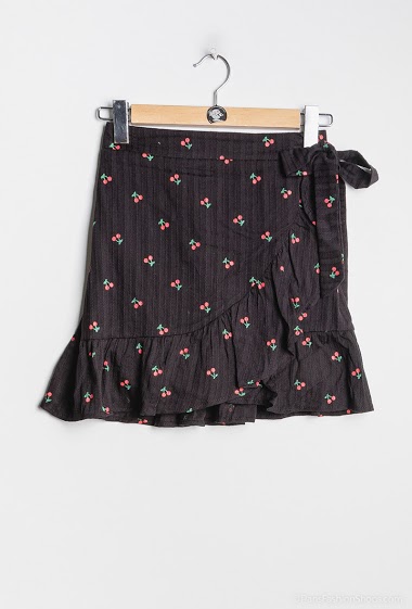 Wholesaler By Clara - Printed skirt Skirt with printed cherries