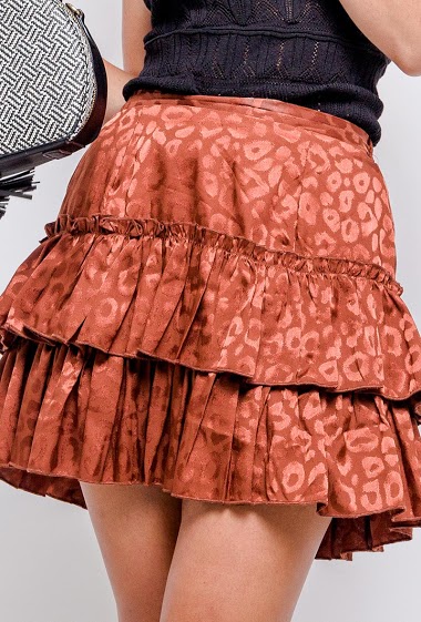 Wholesaler By Clara - Knit skirtLeopard satin skirt
