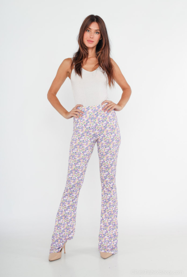 Wholesaler By Clara - Pants with split decorated with pearls
