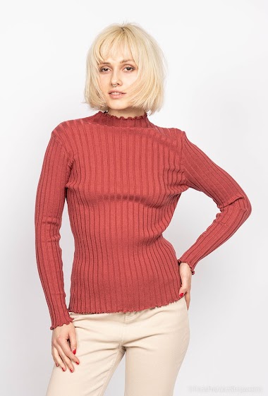 Großhändler By Clara - Sweater col roule frange