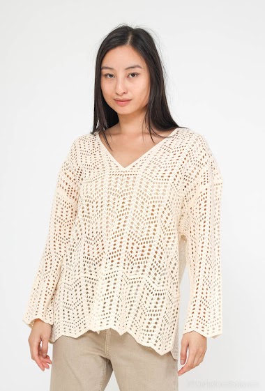 Großhändler By Clara - Ruffled pleated knit SWEATER