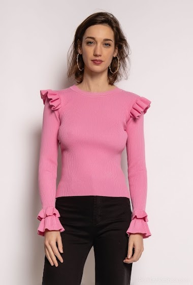 Wholesaler By Clara - Cropped sweater with ruffles
