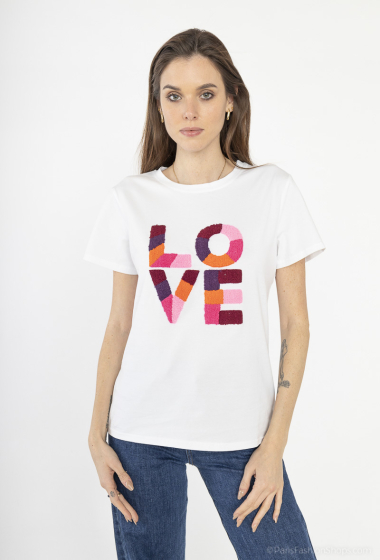 Großhändler By Clara - T-Shirt mit „Love Heart“-Stickerei