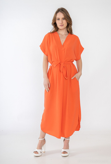 Großhändler ALIDA MOD - Kleid mit V-Ausschnitt und Taschen