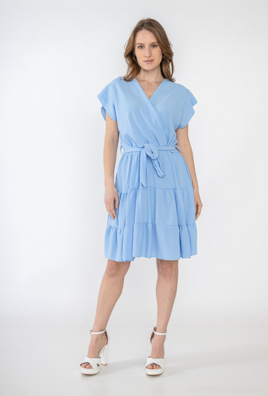 Wholesaler ALIDA MOD - Short wrap dress with flying sleeves