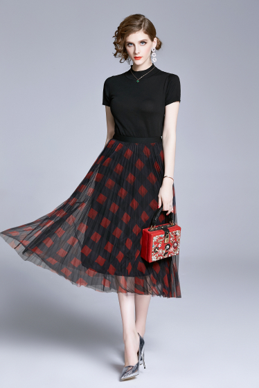 Wholesaler BY GRAZIELLA - Pleated skirt Black