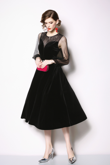 Wholesaler BY GRAZIELLA - Velvet dress Black
