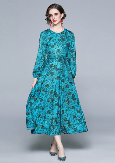 Grossiste BY GRAZIELLA - Robe longue Turquoise