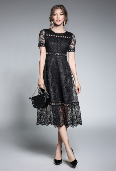 Wholesaler BY GRAZIELLA - Lace midi dress Black