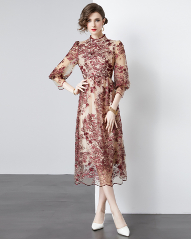 Wholesaler BY GRAZIELLA - Burgundy Selena dress