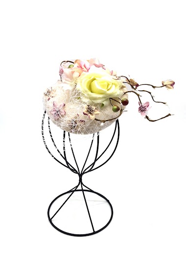 Grossiste By Oceane - BANDEAU FASCINATEUR DÉCORÉ AVEC 3 MOTIFS FLORAUX ET PLUMES