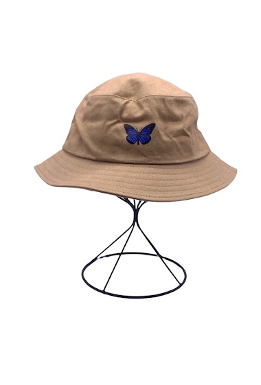 Wholesaler By Oceane - Cotton bucket hat decorated with a butterfly on the front