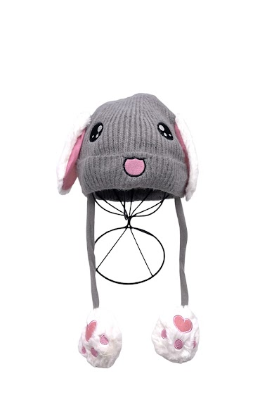 Chapeau de lapin avec oreilles mobiles en peluche et oreilles mobiles