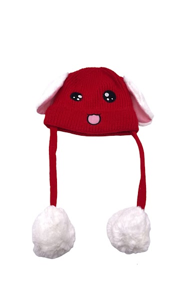 Bonnet Lapin Avec Oreilles Mobiles Casquette Rouge Chemine Chapeau