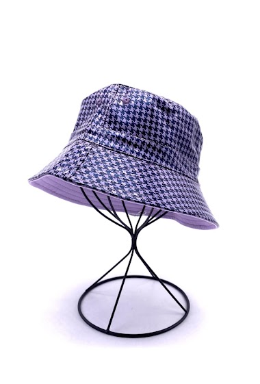 Wholesaler By Oceane - Vinyl bucket hat with small check pattern