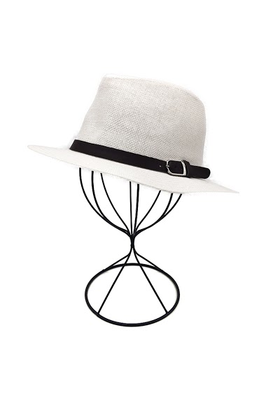Wholesaler By Oceane - PANAMA HAT DECORATED WITH PVC LEATHER BELT