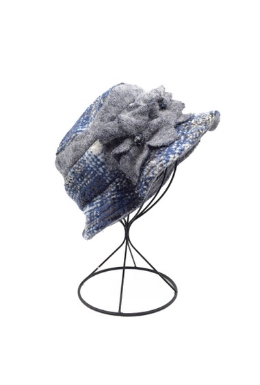 Wholesaler By Oceane - TWEED PATTERN PRINT X SOLID COLOUR FELT HAT