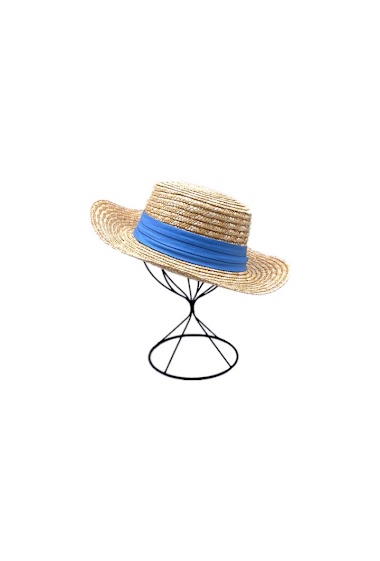 Wholesaler By Oceane - STRAW HAT DECORATED WITH A PLAIN RIBBON AROUND